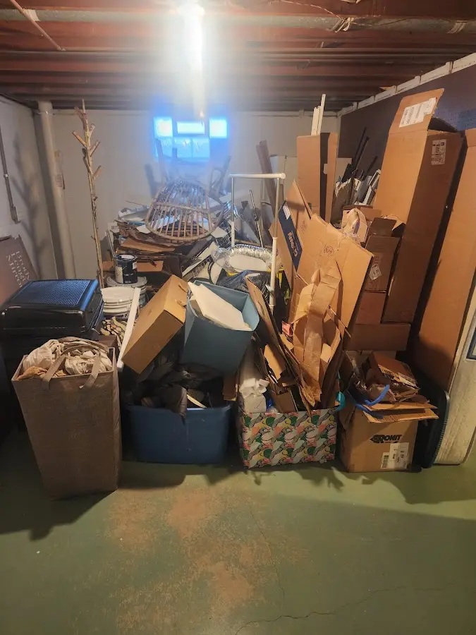 Roll-off dumpster container at job site for Cleanout Dumpster Rental in Adrian